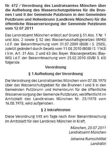 Auszug Amtsblatt Landkreis München Nr. 20/471